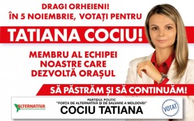 Alexei Lungu, lider de partid: „Stimați orheieni! Vă rog să o votați duminica aceasta pe Tatiana Cociu!”